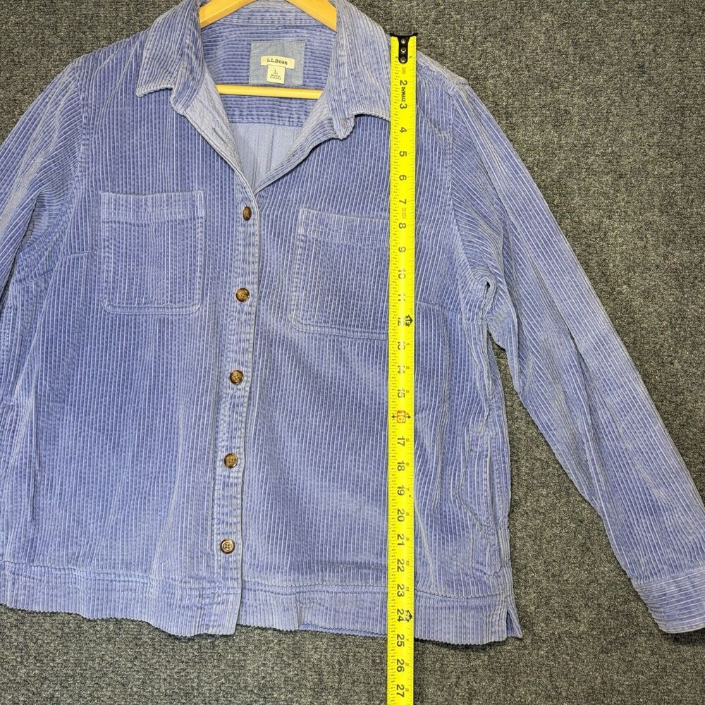 LL Bean Corduroy Shacket Jacket L blue Cabin core Cozy Soft Chore Shirt - Picture 5 of 12